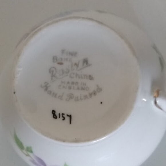 Roslyn Teacup Tea Cup & Saucer Blue Flowers BLuebells - Picture 8 of 11